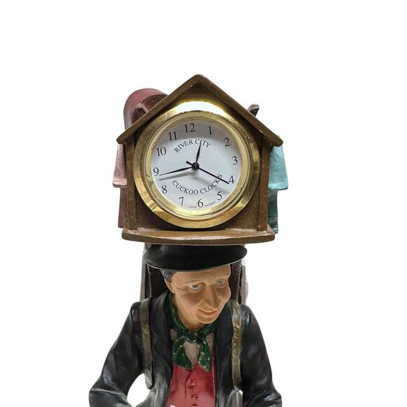 River City Cuckoo Clock Peddler Figurine New Battery! Clock works! 2101 of 3000 - Picture 3 of 10